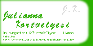 julianna kortvelyesi business card